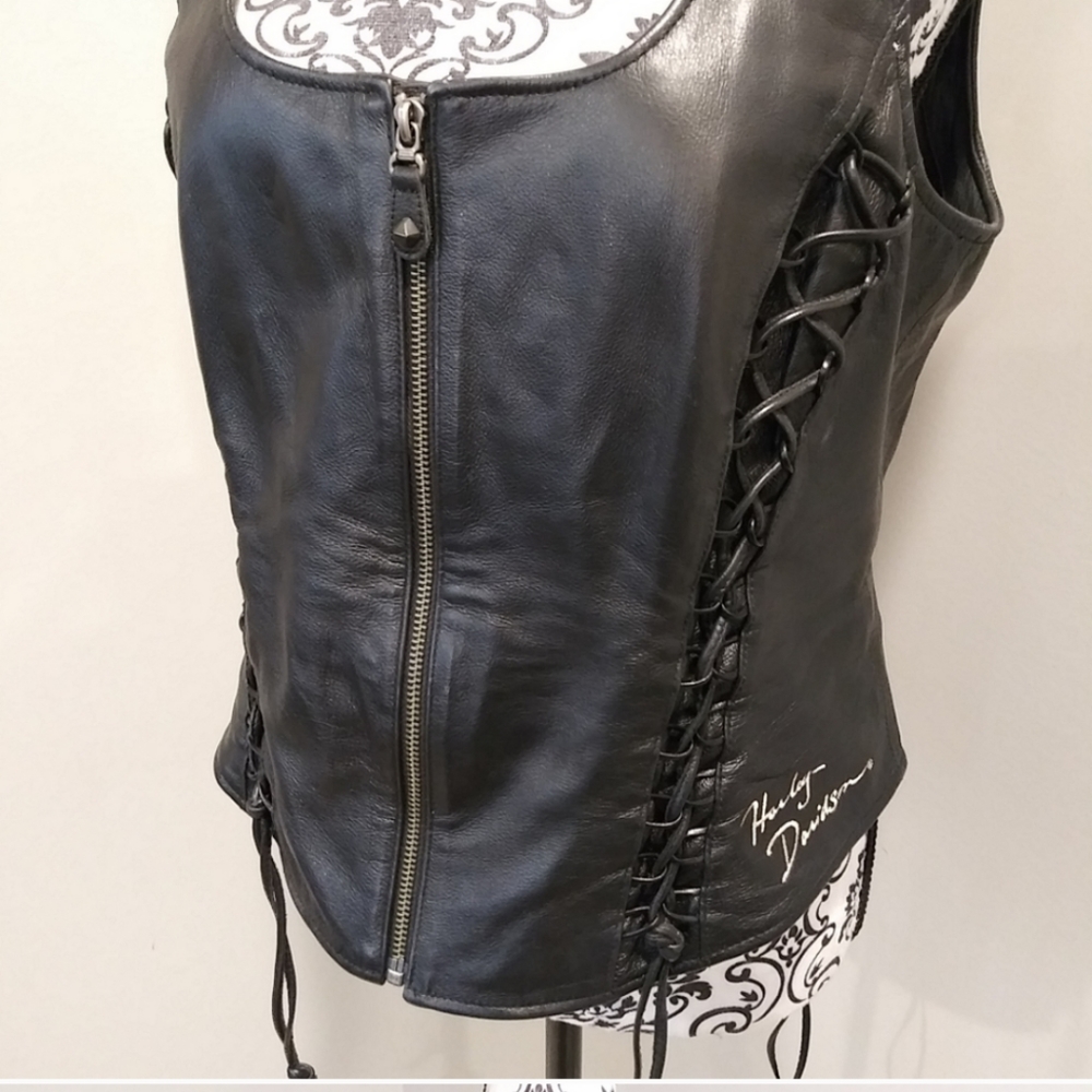 Harley leather vest